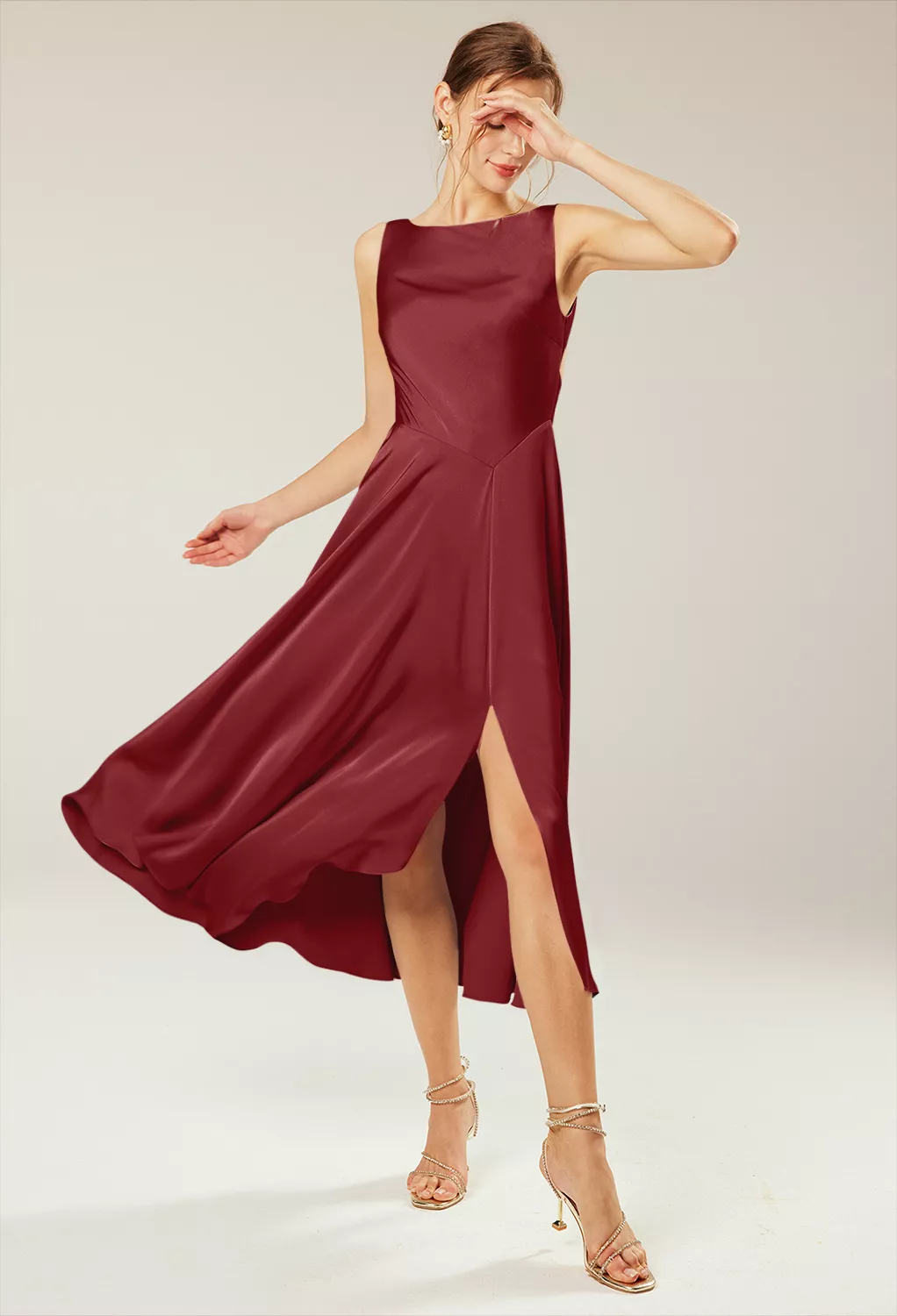 AW May Burgundy  Spring Wedding Guest Dresses